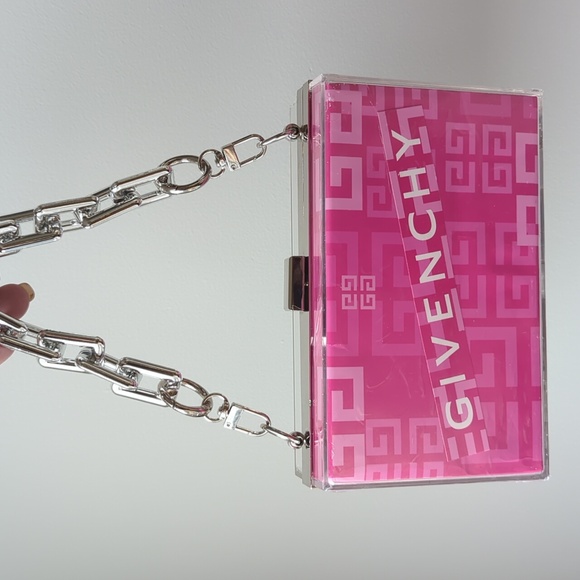 Givenchy Other - Givenchy Fuchsia Geometric Paper SHOPPING BAG UPCYCLED Box Clutch